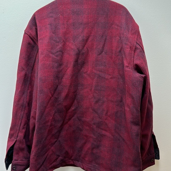 Gap 100% Wool Shacket Shirt Jacket Plaid Size XL Red Gray Holiday Christmas - Picture 5 of 8